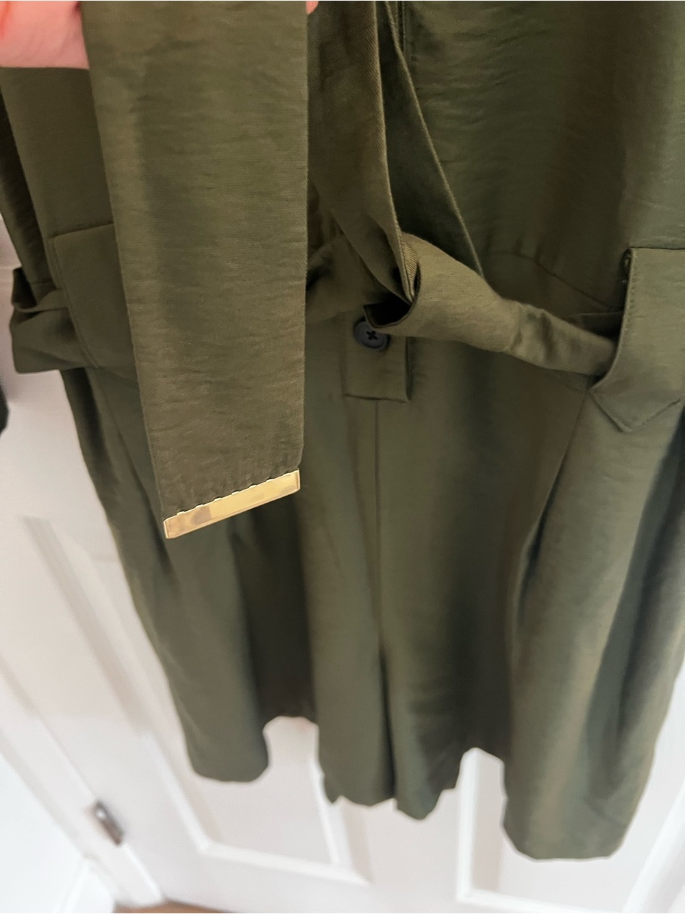 INC International Concepts Olive Green Belted Jumpsuit Romper - Picture 6 of 12